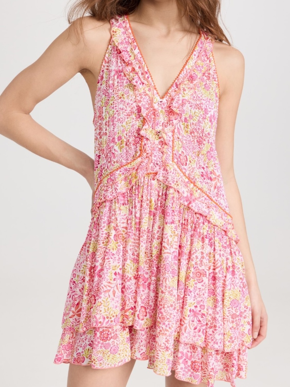 Poupette St Barth Mae V Mini Dress  - L